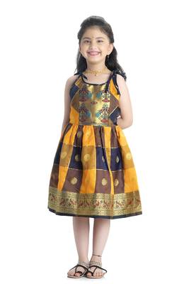 Bhartiya Paridhan Girls Ethnic Yellow Frock 1