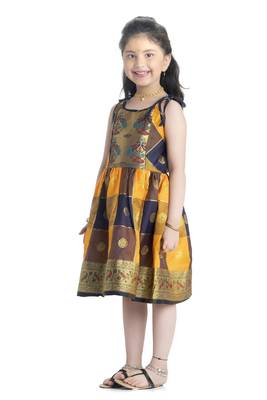 Bhartiya Paridhan Girls Ethnic Yellow Frock 3