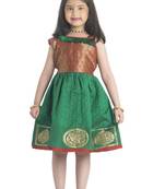 Bhartiya Paridhan Girls Ethnic Green Frock