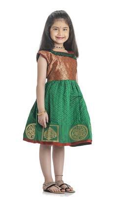 Bhartiya Paridhan Girls Ethnic Green Frock 2