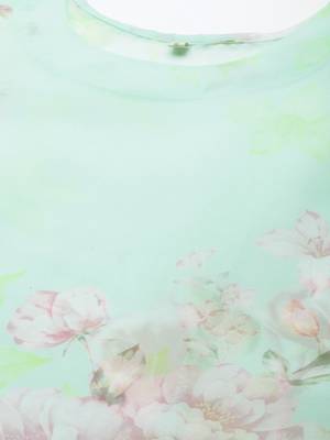 Light-blue printed organza party-wear-kurtis 2