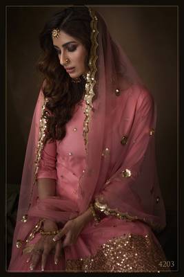 Pink embroidered net salwar 3