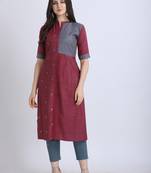 Green hand woven cotton ethnic-kurtis