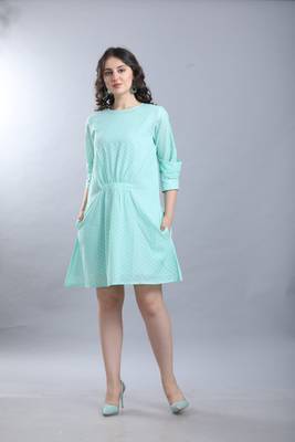 Light-blue hand woven viscose ethnic-kurtis 1