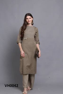 Dark-gold hand woven cotton ethnic-kurtis 1