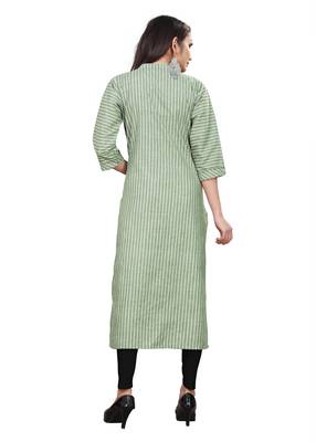 Green hand woven cotton ethnic-kurtis 2