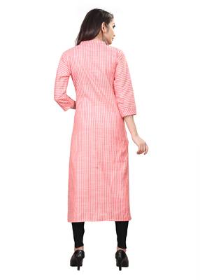 Pink hand woven cotton ethnic-kurtis 2