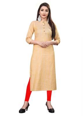 Orange hand woven cotton ethnic-kurtis 1