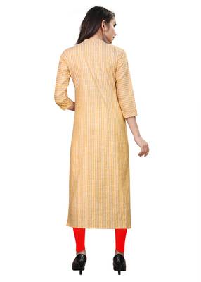 Orange hand woven cotton ethnic-kurtis 2