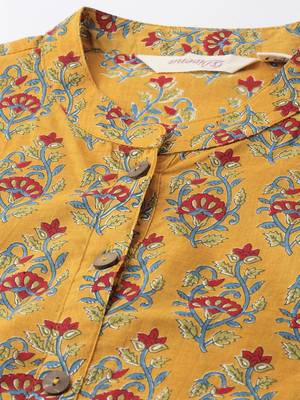 Mustard printed cotton cotton-kurtis 5