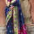 Royal blue patola weaving silk Traditional saree with blouse