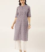 Grey printed cotton cotton-kurtis