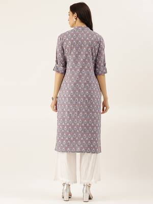 Grey printed cotton cotton-kurtis 3