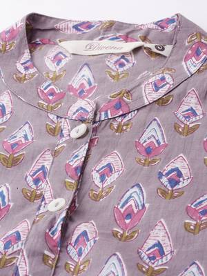 Grey printed cotton cotton-kurtis 5