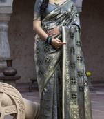 Grey Banarasi Weaving Silk Traditional Rajwadi saree