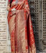 Engaging Red Woven Banarasi Silk Bridal saree