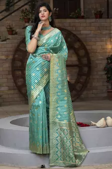 Green Banarasi Weaving Silk Traditional Rajwadi saree