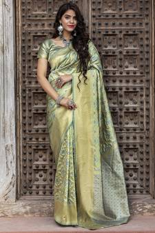 Light green Weaving Silk Traditional Patola Saree
