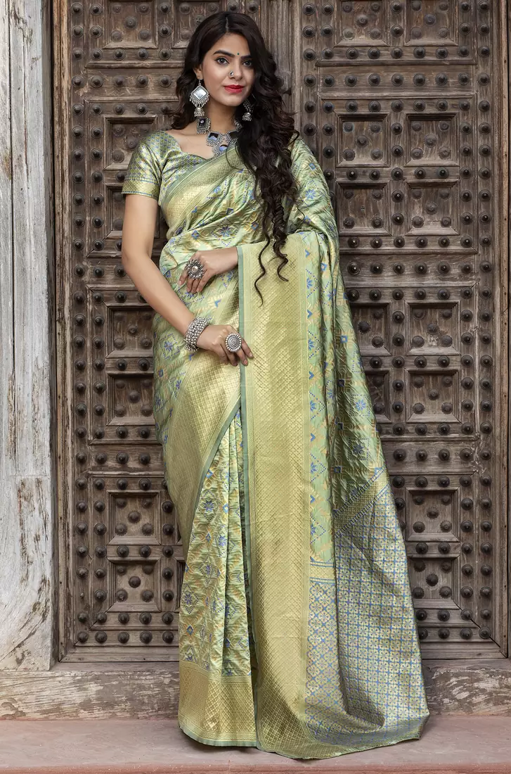 Light green Weaving Silk Traditional Patola Saree