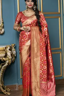 Red Weaving Silk Traditional Patola Saree