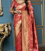 Red Weaving Silk Traditional Patola Saree