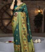 Green Banarasi Weaving Silk Traditional saree