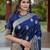 Navy blue Banarasi Weaving Silk Traditional Royal Saree