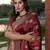 Wine Banarasi Weaving Silk Traditional Royal Saree