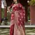 Wine Banarasi Weaving Silk Traditional Royal Saree