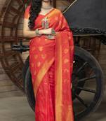 Red Banarasi Weaving Silk Traditional Maharani Saree