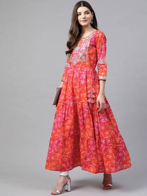 Pink embroidered cotton cotton-kurtis 4