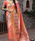Pink Banarasi Weaving Silk Traditional Maharani Saree