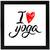 I Love Yoga   Typography Black Framed Wall Hanging Art Print for Office   Home  Reading Room  ( 8x8 ) Inch