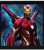 Iron Man   Super Hero's Black Framed Wall Hanging Art Print for Office  Home Reading Room  ( 8x8 ) Inch