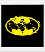 Batman Logo   Super Hero's White Framed Wall Hanging Art Print for Office  Home Reading Room  ( 8x8 ) Inch