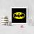 Batman Logo   Super Hero's White Framed Wall Hanging Art Print for Office  Home Reading Room  ( 8x8 ) Inch