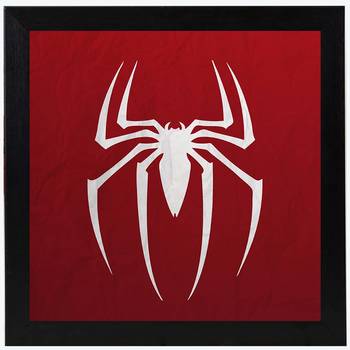 Spider Man   Super Hero's Black Framed Wall Hanging Art Print for Office  Home Reading Room  ( 8x8 ) Inch 1