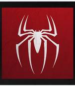 Spider Man   Super Hero's Black Framed Wall Hanging Art Print for Office  Home Reading Room  ( 8x8 ) Inch