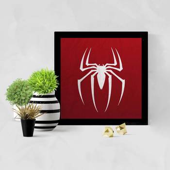 Spider Man   Super Hero's Black Framed Wall Hanging Art Print for Office  Home Reading Room  ( 8x8 ) Inch 2