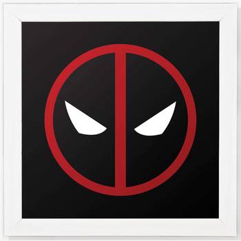 Dead Pool  Super Hero's White Framed Wall Hanging Art Print for Office  Home Reading Room  ( 8x8 ) Inch 1