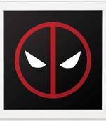 Dead Pool  Super Hero's White Framed Wall Hanging Art Print for Office  Home Reading Room  ( 8x8 ) Inch