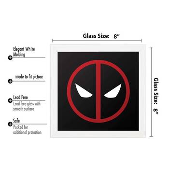 Dead Pool  Super Hero's White Framed Wall Hanging Art Print for Office  Home Reading Room  ( 8x8 ) Inch 3