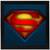 Superman Symbol  Super Hero's Black Framed Wall Hanging Art Print for Office  Home Reading Room  ( 8x8 ) Inch