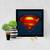 Superman Symbol  Super Hero's Black Framed Wall Hanging Art Print for Office  Home Reading Room  ( 8x8 ) Inch