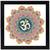 Om Colourful Symbol  Spiritual Black Framed Wall Hanging Art Print for Office  Home Reading Room  ( 8x8 ) Inch