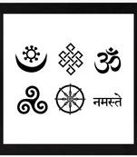 Namaste  Spiritual Black Framed Wall Hanging Art Print for Office  Home Reading Room  ( 8x8 ) Inch