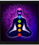 Meditation  Spiritual Black Framed Wall Hanging Art Print for Office  Home Reading Room  ( 8x8 ) Inch