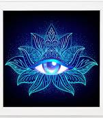 Eye  Spiritual White Framed Wall Hanging Art Print for Office  Home Reading Room  ( 8x8 ) Inch