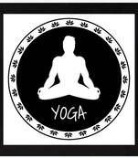 Yoga Meditation  Spiritual Black Framed Wall Hanging Art Print for Office  Home Reading Room  ( 8x8 ) Inch