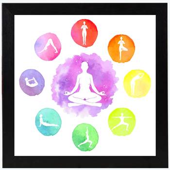Yoga Position  Spiritual Black Framed Wall Hanging Art Print for Office  Home Reading Room  ( 8x8 ) Inch 2